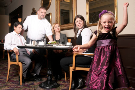 Girl Misbehaving At Restaurant